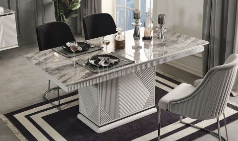 Medusa Home Mobilya - Clara Beyaz Yemek Masası