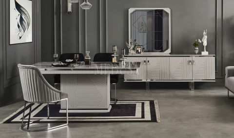 Medusa Home Mobilya - Clara Beyaz Yemek Odası
