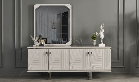 Medusa Home Mobilya - Clara Beyaz Yemek Odası