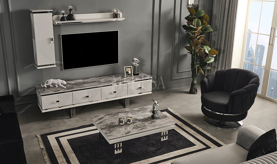 Medusa Home Mobilya - Clara Beyaz Yemek Odası
