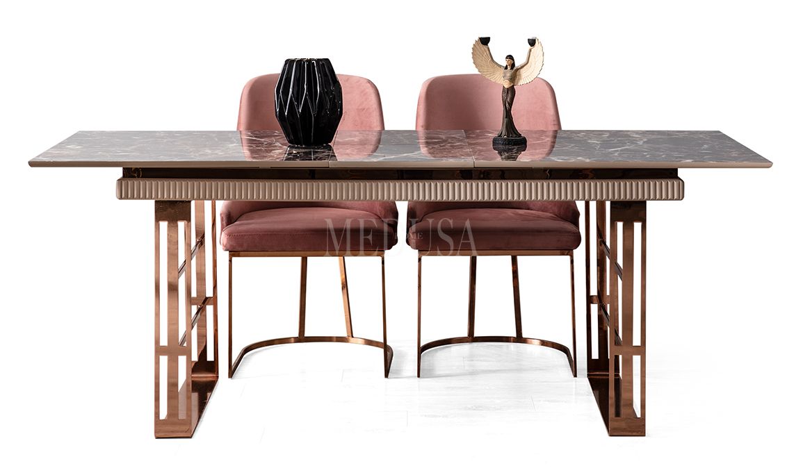 Medusa Home Mobilya - Clara Bronz Yemek Masası