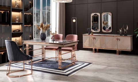 Medusa Home - Clara Bronz Yemek Odası Medusa Home - Clara Bronz Yemek Odası