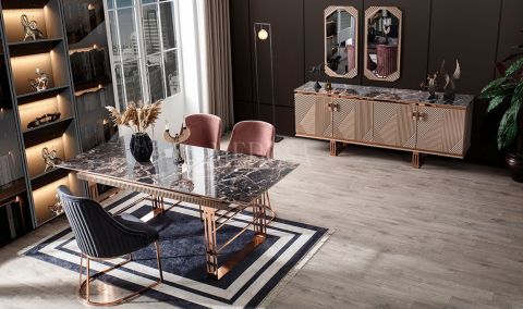 Medusa Home Mobilya - Clara Bronz Yemek Odası