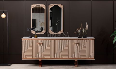 Medusa Home Mobilya - Clara Bronz Yemek Odası