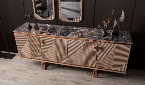 Medusa Home Mobilya - Clara Bronz Yemek Odası