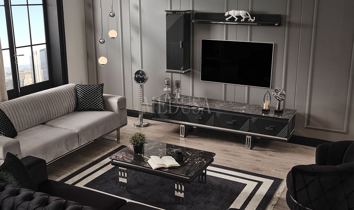 Medusa Home Mobilya - Clara Siyah Tv Ünitesi