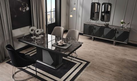 Medusa Home Mobilya - Clara Siyah Yemek Odası