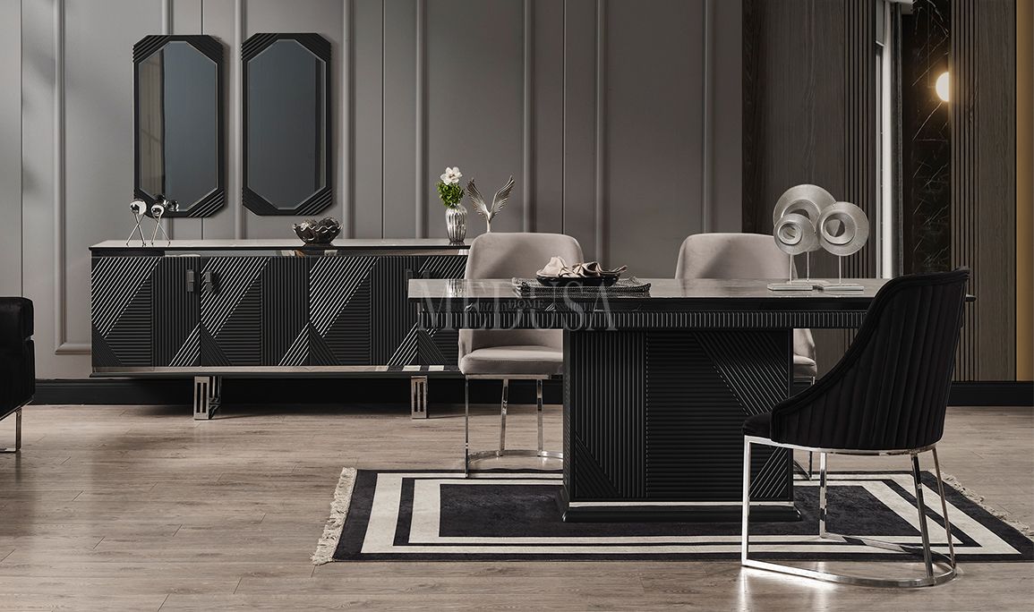 Medusa Home Mobilya - Clara Siyah Yemek Odası