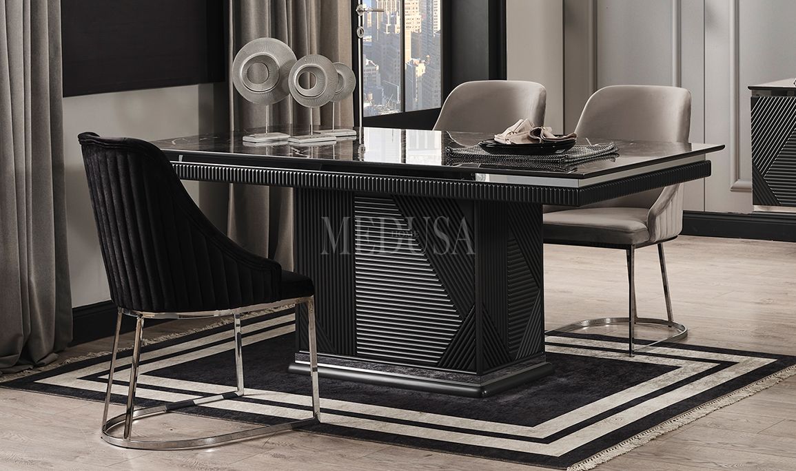 Medusa Home Mobilya - Clara Siyah Yemek Odası