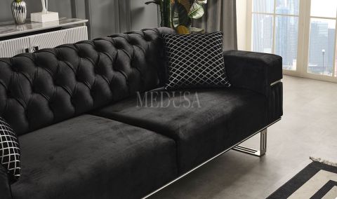 Medusa Home Mobilya - Clara Üçlü Koltuk Siyah