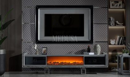 Medusa Home Mobilya - Class Gri Şömineli Tv Ünitesi