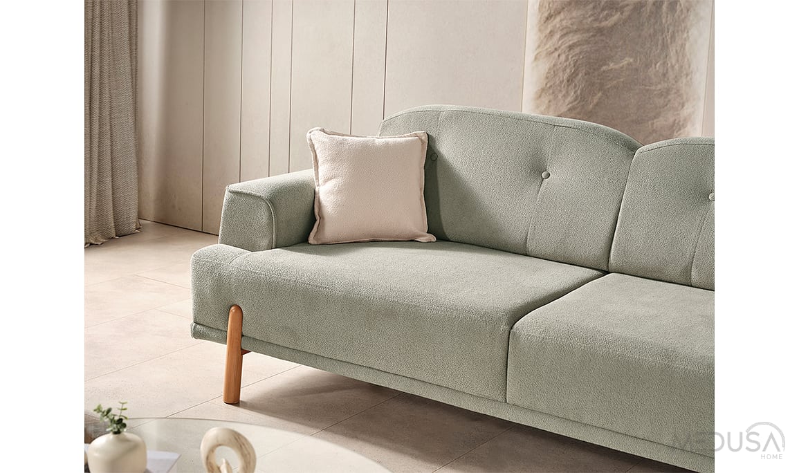 Medusa Home Mobilya - Coco Bohem Yeşil Üçlü Koltuk