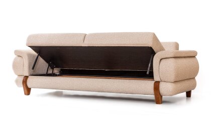 Medusa Home Mobilya - Cooper Bej Üçlü Koltuk