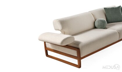 Medusa Home Mobilya - Cosa Krem Üçlü Koltuk