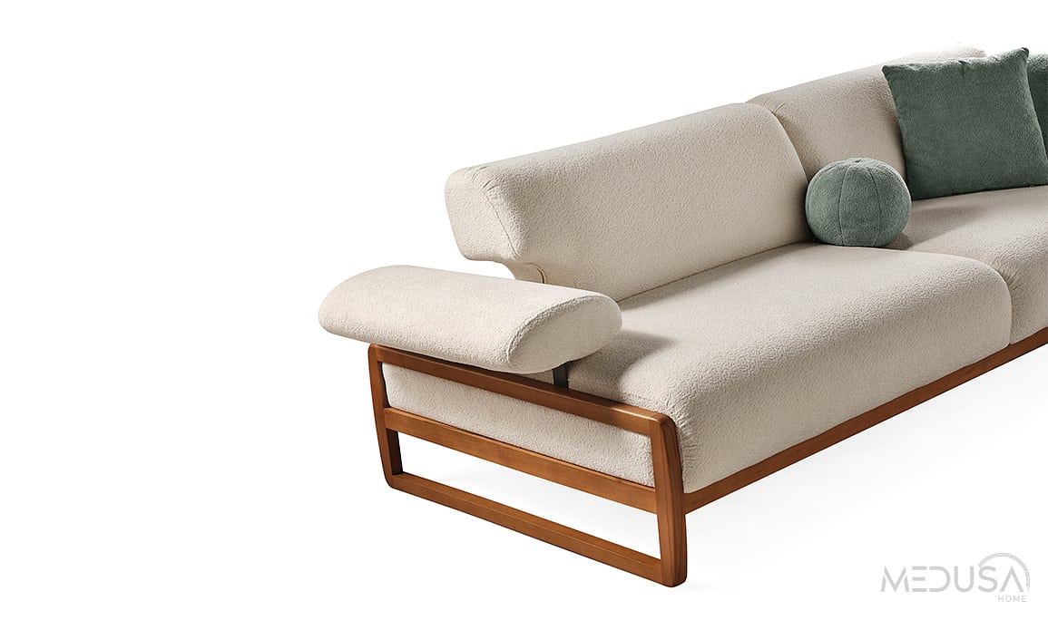 Medusa Home Mobilya - Cosa Krem Üçlü Koltuk