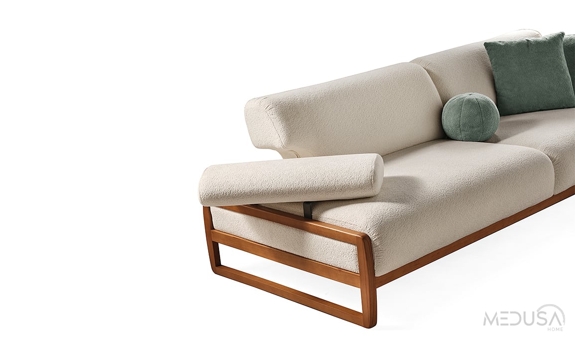 Medusa Home Mobilya - Cosa Krem Üçlü Koltuk