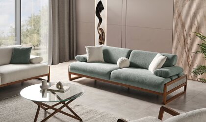 Medusa Home Mobilya - Cosa Yeşil Üçlü Koltuk