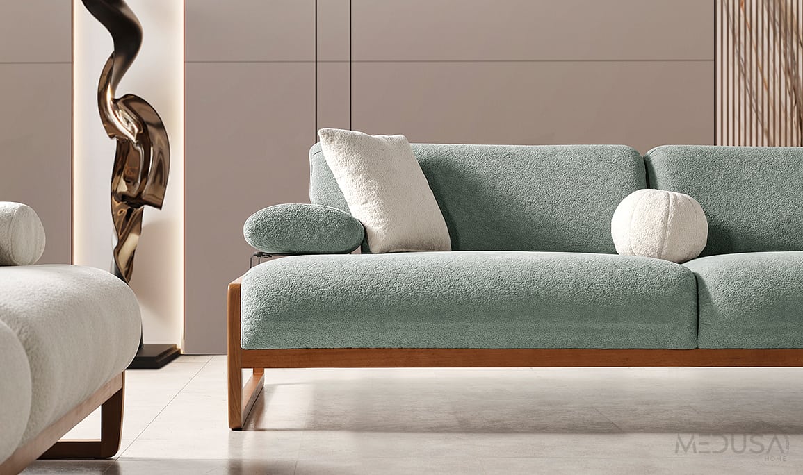 Medusa Home Mobilya - Cosa Yeşil Üçlü Koltuk