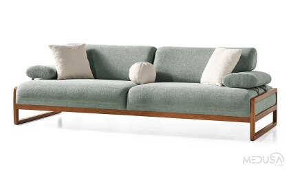 Medusa Home Mobilya - Cosa Yeşil Üçlü Koltuk