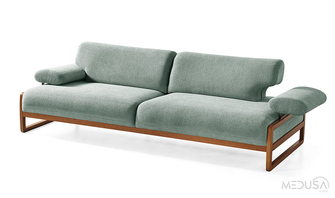 Medusa Home Mobilya - Cosa Yeşil Üçlü Koltuk