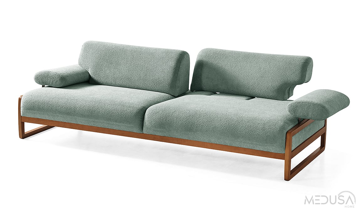 Medusa Home Mobilya - Cosa Yeşil Üçlü Koltuk