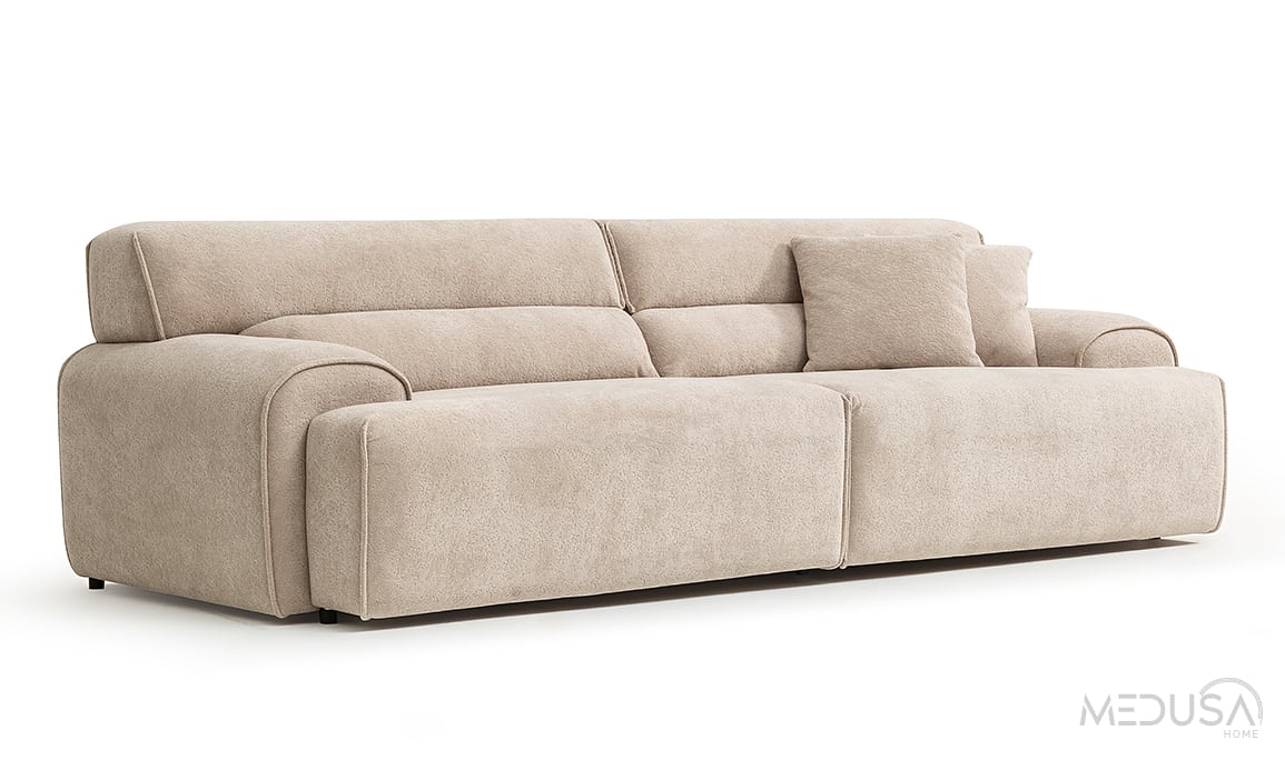 Medusa Home Mobilya - Cosmos Bej Üçlü Koltuk