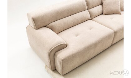 Medusa Home Mobilya - Cosmos Bej Üçlü Koltuk