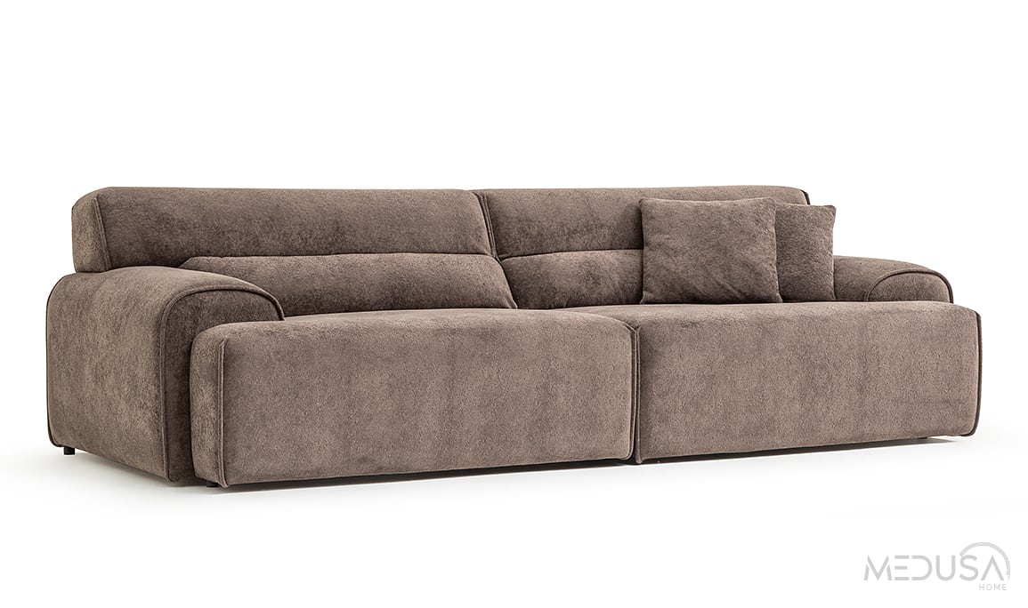 Medusa Home Mobilya - Cosmos Kahve Üçlü Koltuk