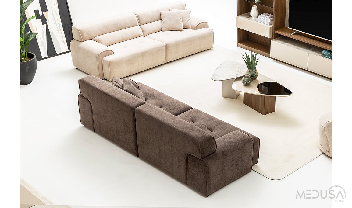 Medusa Home Mobilya - Cosmos Kahve Üçlü Koltuk
