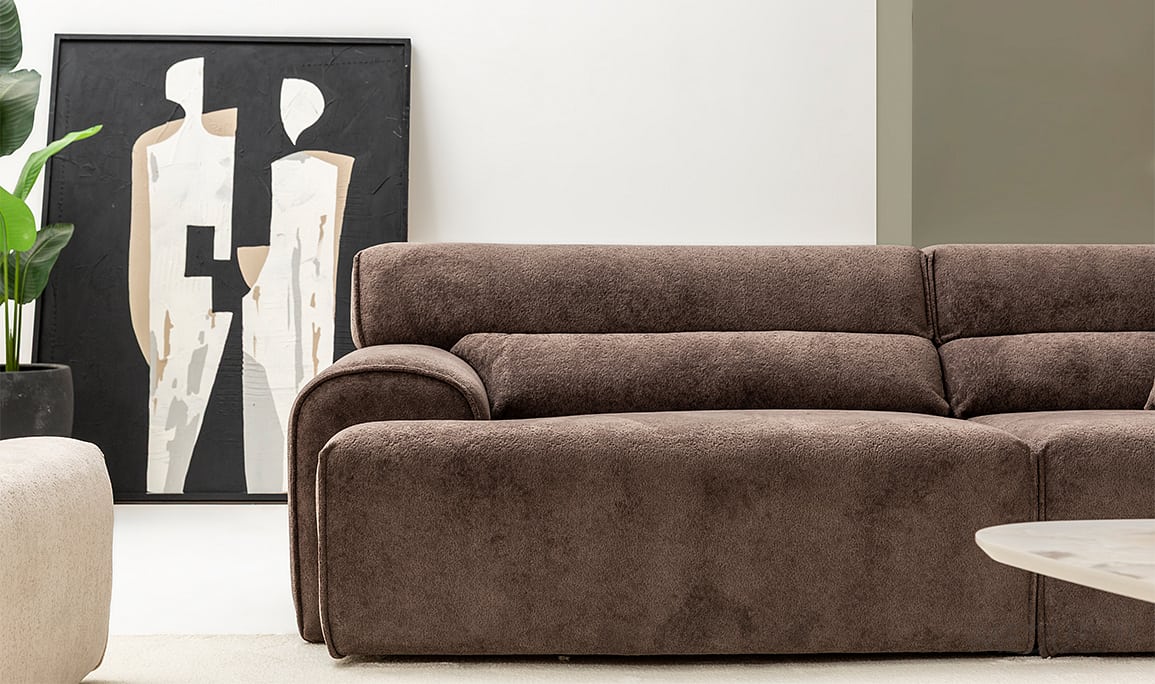 Medusa Home Mobilya - Cosmos Kahve Üçlü Koltuk