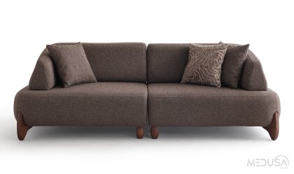 Medusa Home Mobilya - Cosy Kahve Üçlü Koltuk