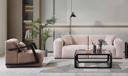 Medusa Home Mobilya - Craft Krem Üçlü Koltuk