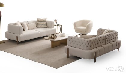 Medusa Home Mobilya - Cratos Antik Yataklı Koltuk Takımı