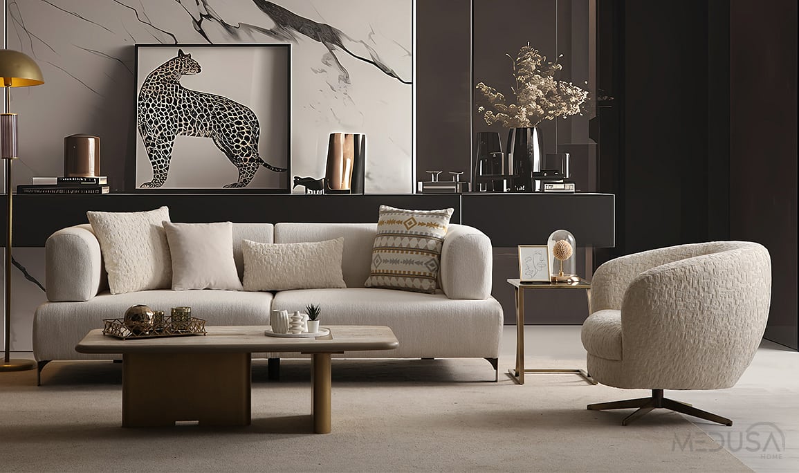 Medusa Home Mobilya - Cratos Antik Yataklı Koltuk Takımı