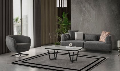 Medusa Home Mobilya - Cratos Live Düz Üçlü Koltuk