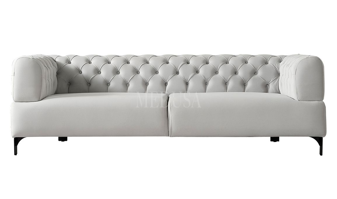 Medusa Home Mobilya - Cratos Live Kapitoneli Üçlü Koltuk