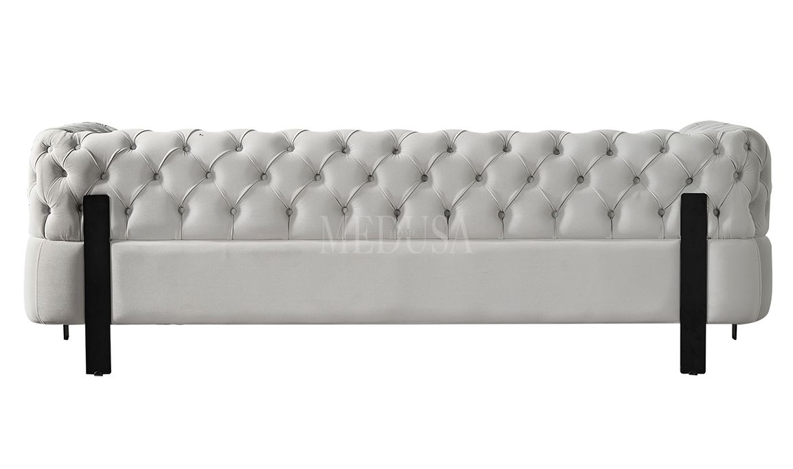 Medusa Home Mobilya - Cratos Live Kapitoneli Üçlü Koltuk