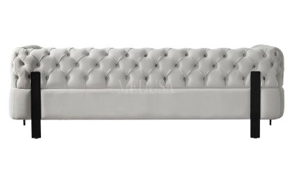 Medusa Home Mobilya - Cratos Live Kapitoneli Üçlü Koltuk