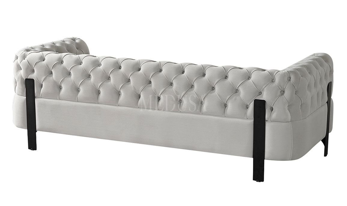 Medusa Home Mobilya - Cratos Live Kapitoneli Üçlü Koltuk