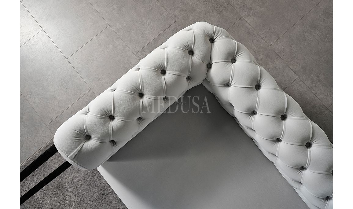 Medusa Home Mobilya - Cratos Live Kapitoneli Üçlü Koltuk