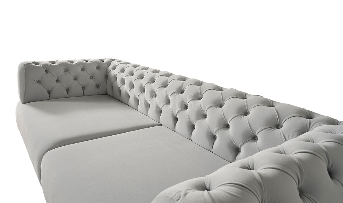 Medusa Home Mobilya - Cratos Live Kapitoneli Üçlü Koltuk