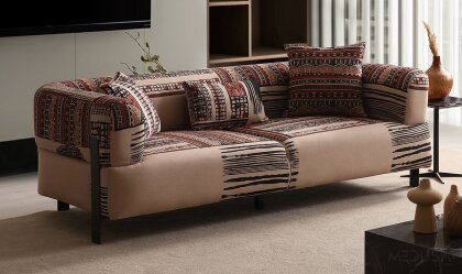 Medusa Home Mobilya - Cratos Premium Desenli Üçlü Koltuk