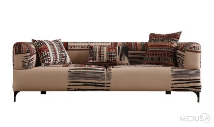Medusa Home Mobilya - Cratos Premium Desenli Üçlü Koltuk