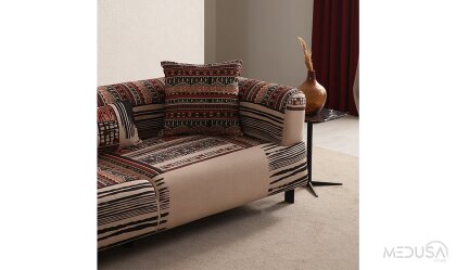 Medusa Home Mobilya - Cratos Premium Desenli Üçlü Koltuk