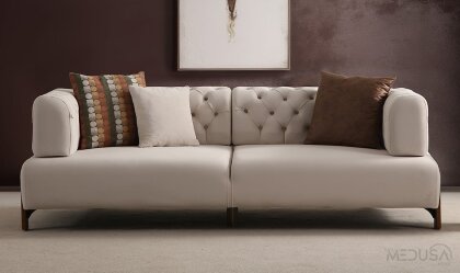 Medusa Home - Cratos Wood Yataklı Kapitoneli Üçlü Koltuk Medusa Home - Cratos Wood Yataklı Kapitoneli Üçlü Koltuk