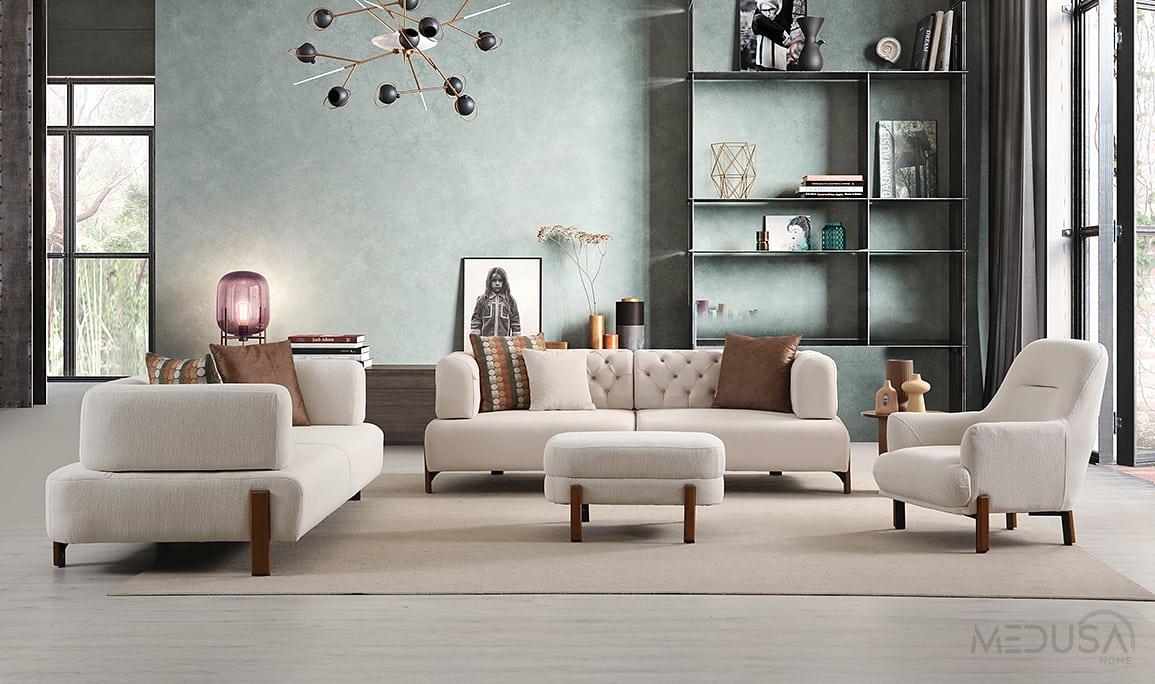 Medusa Home Mobilya - Cratos Wood Yataklı Koltuk Takımı