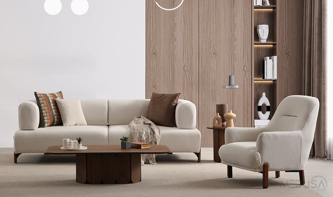 Medusa Home Mobilya - Cratos Wood Yataklı Koltuk Takımı