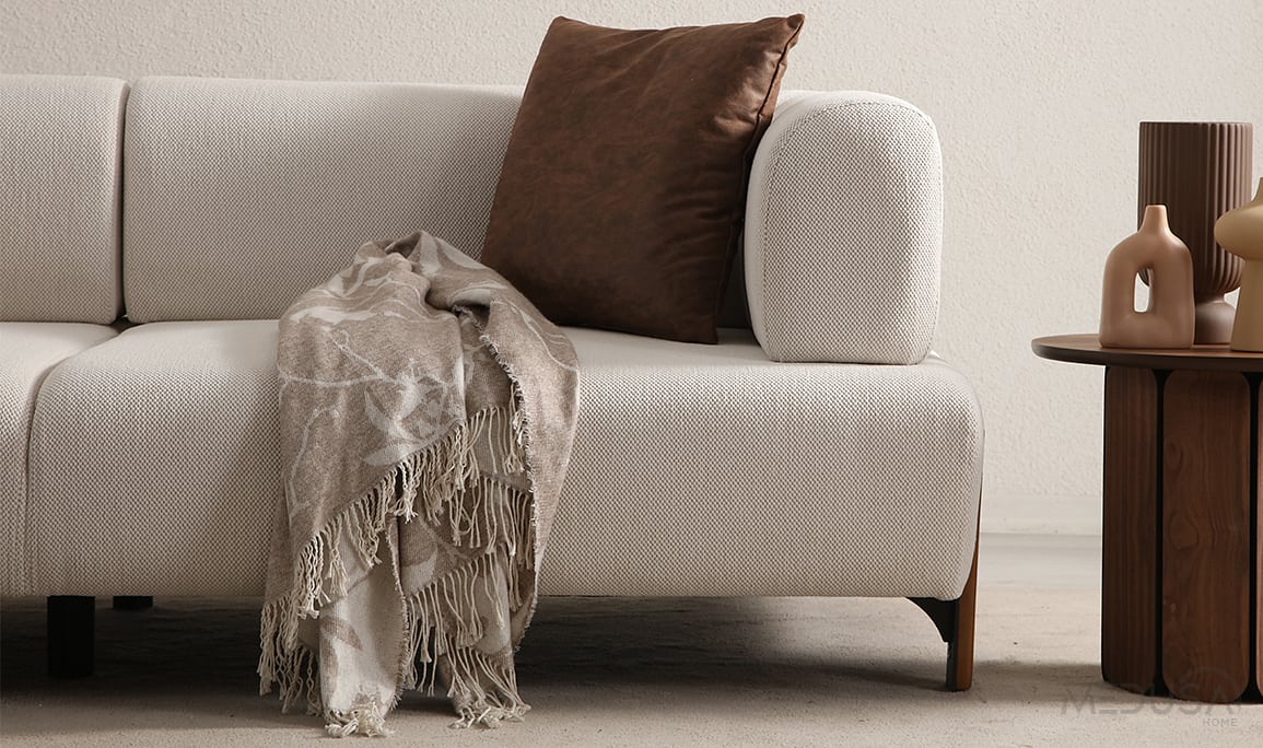 Medusa Home Mobilya - Cratos Wood Yataklı Üçlü Koltuk