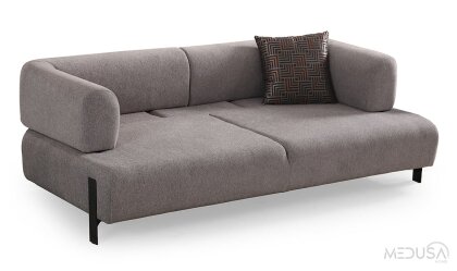 Medusa Home Mobilya - Cratos Yataklı Antrasit Üçlü Koltuk