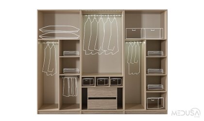 Medusa Home Mobilya - Cremosa 6 Kapaklı Gardırop